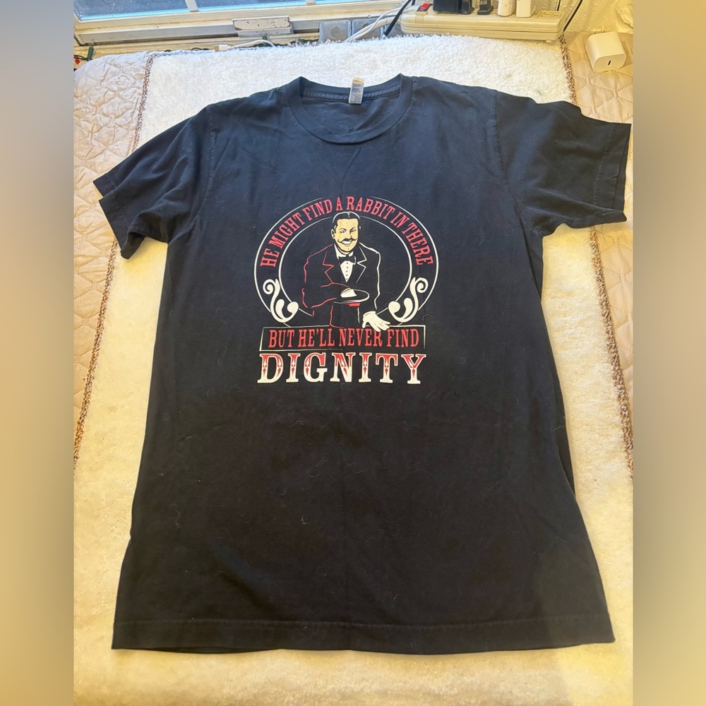 T-Shirt Adult Size Medium Black Short Sleeve Slogan Tee